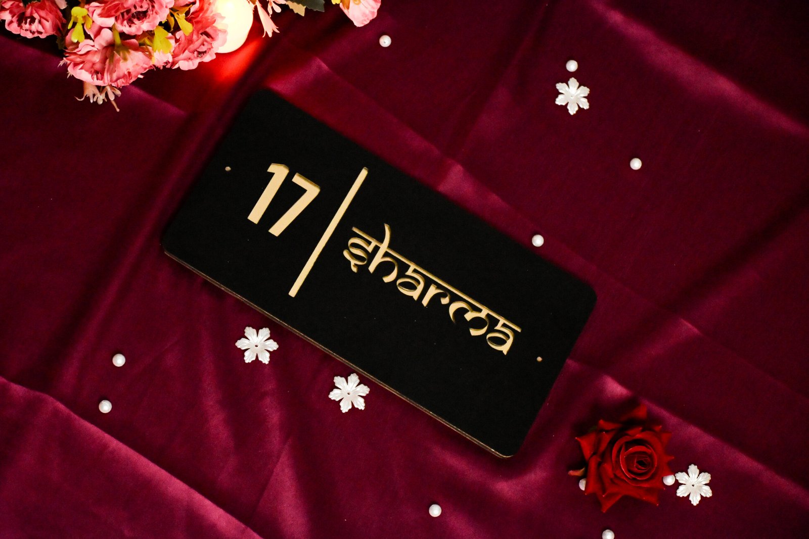 House Name Plate White,Black